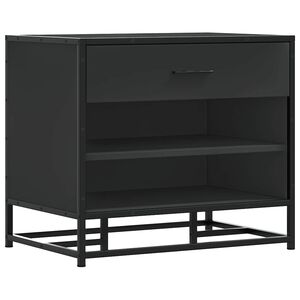 vidaXL Klupa za cipele crna 60x40x53,5 cm izrađena od drveta i metala