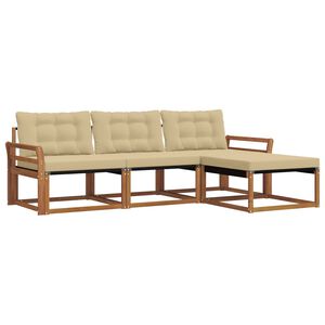 vidaXL Set vanjskih sofa s jastukom 4 pcs Prirodna i bež