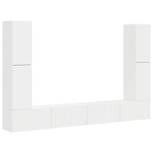 vidaXL Set TV komoda 8 kom. Bijelo Konstruirano drvo