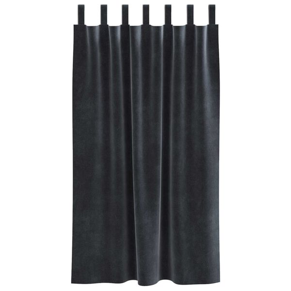 vidaXL Zavjese za zamračivanje 2 pcs Tamno siva 140 x 175 cm Baršun