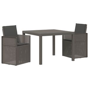 vidaXL Vrtni set za objed 3 kom. Svjetlosiva i antracit PP