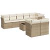vidaXL 9-dijelni set vrtnih sofa s jastucima bež od poliratana