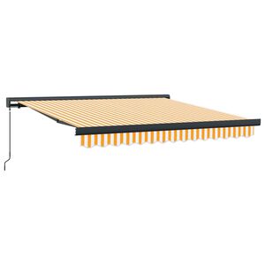 vidaXL Tenda na uvlačenje žuto-bijela 3 x 2,5 m od tkanine i aluminija
