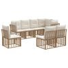 vidaXL Set vanjskih sofa s jastukom 8 pcs Prirodna Poliester