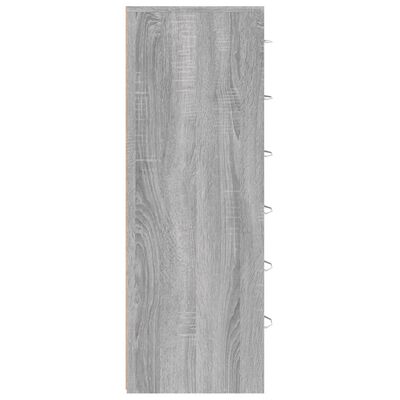 vidaXL Komoda sa 6 ladica boja sivog hrasta 50 x 34 x 96 cm drvena