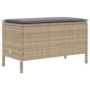 vidaXL Vrtni otoman Bež i svijetlo siva 80 x 38 x 42 cm PE ratan