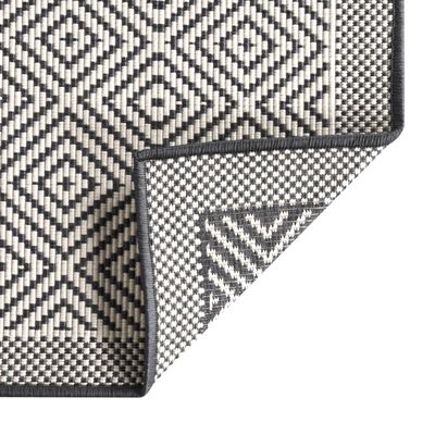 vidaXL Vanjski tepih sivo-bijeli 100x200 cm reverzibilni dizajn
