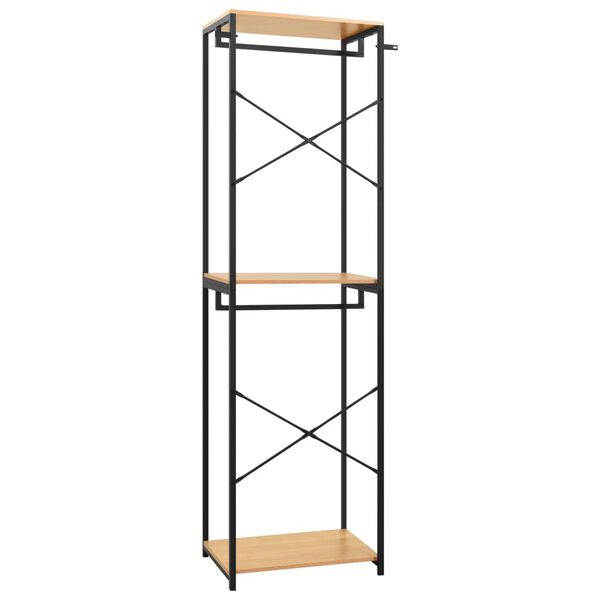 vidaXL Ormar crni i boja hrasta 60 x 40 x 213 cm od metala i iverice