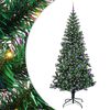 vidaXL Umjetno predsvijetljeno božićno drvce Zelena 240 cm PVC i metal