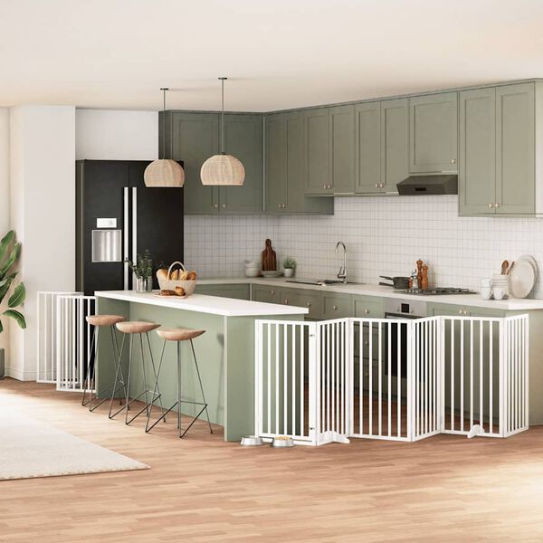 vidaXL Vrata za pse s vrata&scaron;cima 12 panela sklopiva 600 cm drvo topole