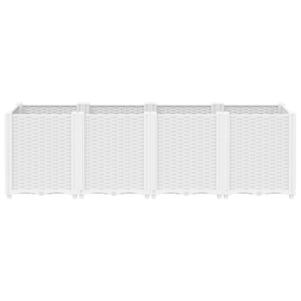vidaXL Vrtna sadilica bijela 160 x 40 x 53 cm od PP-a
