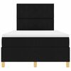 vidaXL LED Box Spring Krevet s madracem Crna 120 x 190 cm tkanina