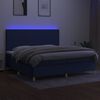 vidaXL Krevet box spring s madracem LED plavi 200x200 cm od tkanine