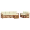 vidaXL Set vanjskih sofa 7 kom. Prirodna i krem Čvrsto drvo akacije