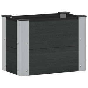 vidaXL Povi&scaron;ena vrtna gredica Crna 50 x 30 x 36 cm WPC i aluminij