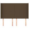 vidaXL Uzglavlje s u&scaron;ima tamnosmeđe 147x16x118/128 cm od tkanine