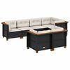 vidaXL 7-dijelni set vrtnih sofa od poliratana s jastucima crni