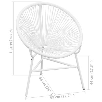 vidaXL Vrtna okrugla stolica poliratan bijela