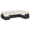 vidaXL 8-dijelni set vrtnih sofa od poliratana s jastucima crni