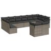 vidaXL 12-dijelni set vrtnih sofa od poliratana s jastucima sivi