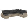 vidaXL 8-dijelni set vrtnih sofa od poliratana s jastucima svjetlosivi