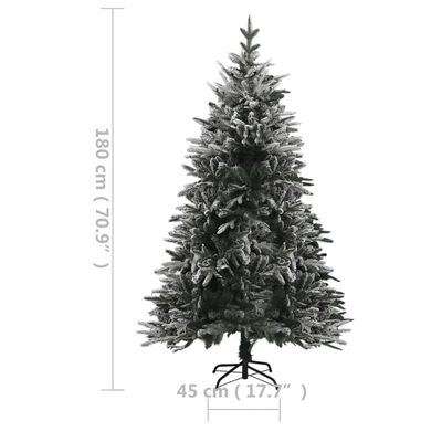 vidaXL Umjetno osvijetljeno božićno drvce sa snijegom 180 cm PVC i PE