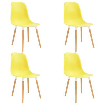 vidaXL Blagovaonske stolice 4 kom žute plastične