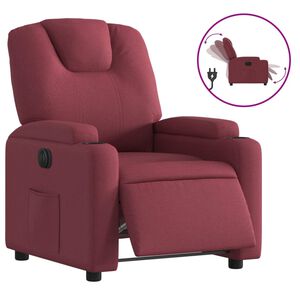 vidaXL Električni naslonjač od tkanine crvena boja vina
