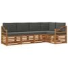 vidaXL Set vanjskih sofa 5 kom. Prirodna i antracit Poliester