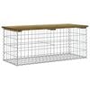 vidaXL Vrtna klupa s gabionskim dizajnom 103 x 44 x 42 cm od borovine