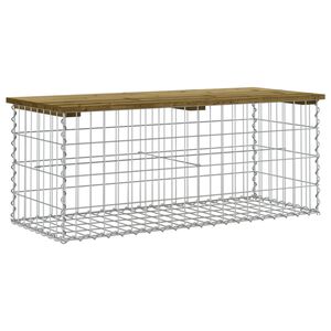 vidaXL Vrtna klupa s gabionskim dizajnom 103 x 44 x 42 cm od borovine
