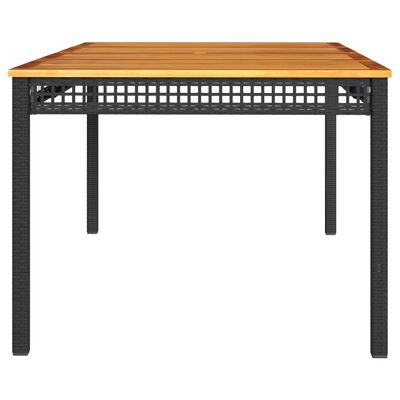 vidaXL Vrtni stol crni 180 x 90 x 75 cm od poliratana i drva bagrema