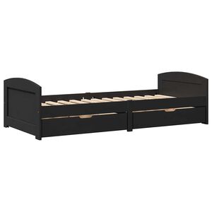 vidaXL Dnevni krevet s 2 ladice bez madraca "IRUN" crni 90x200 cm