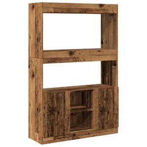 vidaXL Visoka komoda boja staro drvo 92x33x140 cm konstruirano drvo