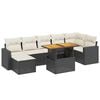 vidaXL 8-dijelni set vrtnih sofa od poliratana s jastucima crni