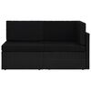 vidaXL Modularni dvosjed od poliratana crni