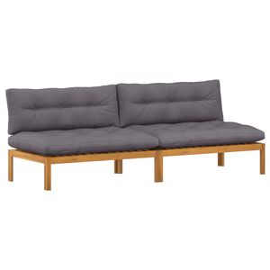 vidaXL Srednji Sofe Jedinica 2 Komad Prirodna i tamno siva