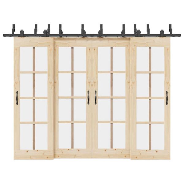 vidaXL Pribor za klizna vrata 305 cm čelični crni