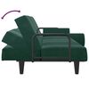 vidaXL Kauč na razvlačenje s naslonima za ruke tamnozeleni bar&scaron;unasti