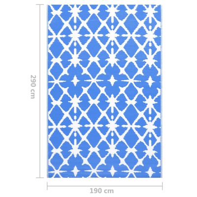 vidaXL Vanjski tepih plavo-bijeli 190 x 290 cm PP