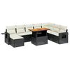 vidaXL 9-dijelni set vrtnih sofa s jastucima crni od poliratana