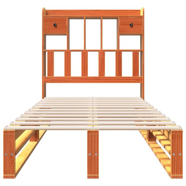 vidaXL Krevet s regalom za knjige bez madraca 75 x 190 cm od borovine