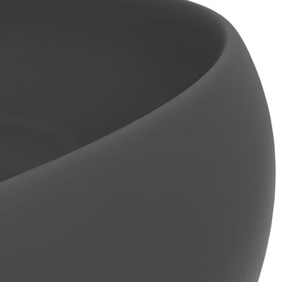 vidaXL Luksuzni okrugli umivaonik mat tamnosivi 40 x 15 cm keramički