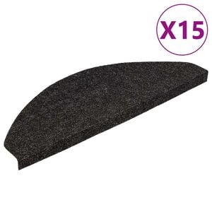 vidaXL Samoljepljivi otirači za stepenice 15 kom 56x17x3 cm crni