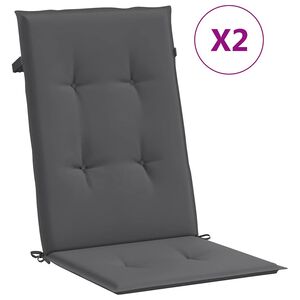 vidaXL Vrtni jastuci za stolice 2 kom antracit 120x50x2 cm od tkanine