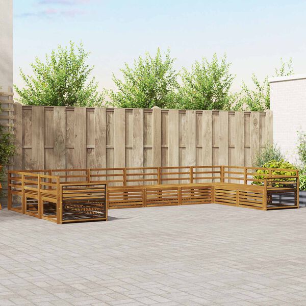 vidaXL Setovi sofa 10 pcs Prirodna Čvrsto drvo akacije