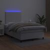 vidaXL Krevet box spring s madracem LED bijeli 120x200 cm umjetna koža