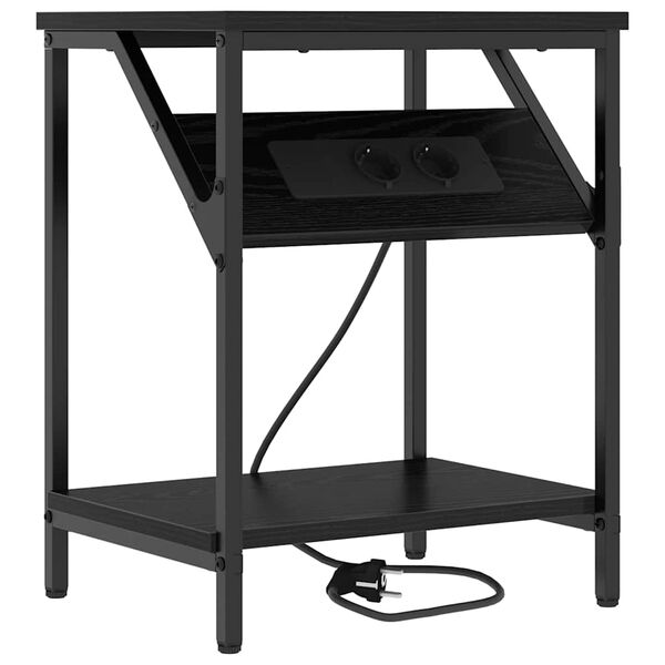 vidaXL Noćni ormar Crni hrast 38 x 30 x 48 cm Konstruirano drvo