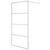 vidaXL Pregrada za tu&scaron; srebrna 100 x 195 cm s prozirnim staklom ESG