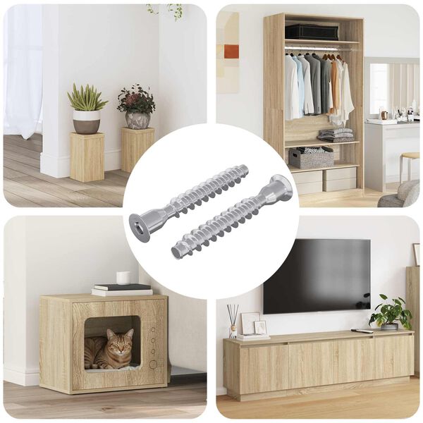 vidaXL Potvrđivački vijci 2 pcs Srebrno &Oslash;7 x 50 mm Metal